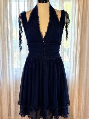 Navy Silk Dress
